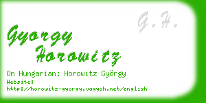gyorgy horowitz business card