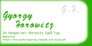 gyorgy horowitz business card